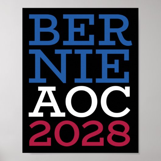 Bernie AOC 2028 Campagne - Patriottisch Gevecht Ol Poster (Voorkant)