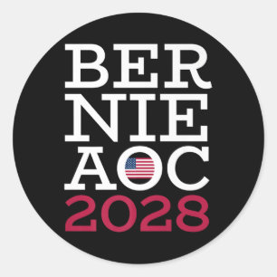 Bernie AOC 2028 Campagne - Vechten Oligarchie Patr Ronde Sticker