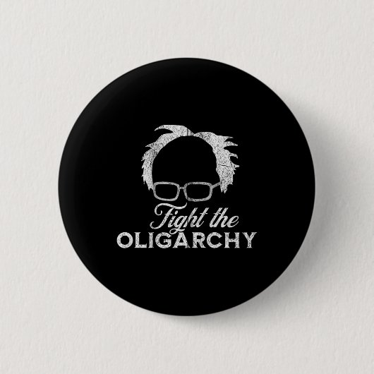 Bernie AOC 2028 Fight Oligarchy Bernie Sanders Pre Ronde Button 5,7 Cm (Voorkant)