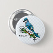 Bernie Blue Jay Ronde Button 5,7 Cm (Voorkant /achterkant)