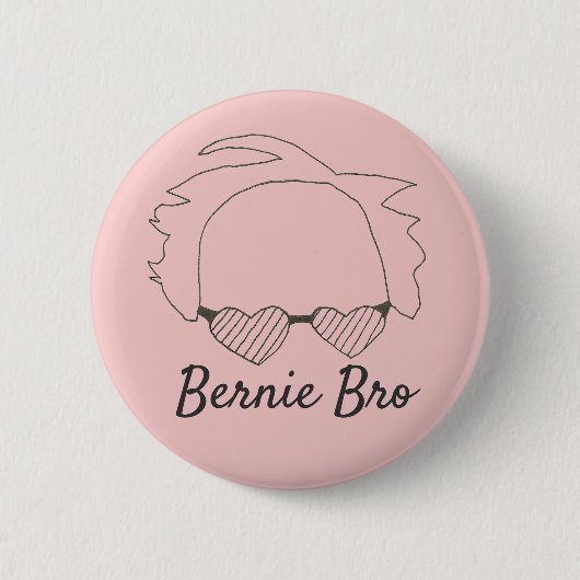 Bernie Bro Bernie Sanders Hartvormige Bril Ronde Button 5,7 Cm (Voorkant)