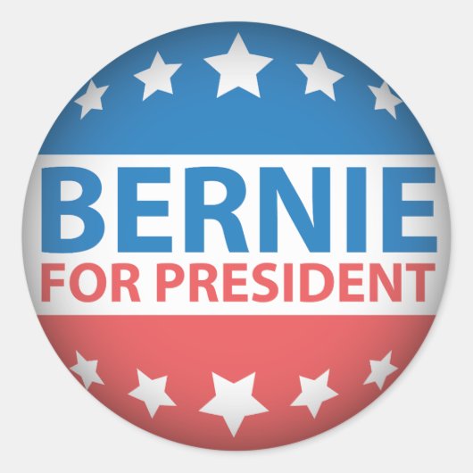 Bernie for President Ronde Sticker (Voorkant)
