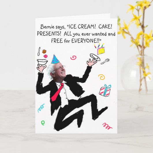 Bernie Free-For-All Verjaardag Kaart (Gele Bloem)