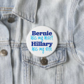 Bernie heeft mijn hart, Hillary heeft mijn stemkno Ronde Button 7,6 Cm (In situ)
