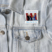Bernie heeft mijn hart, Hillary heeft mijn stemkno Vierkante Button 5,1 Cm (In situ)