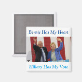 Bernie heeft mijn hart, Hillary heeft mijn stemmag Magneet (Voorkant / Achterkant)