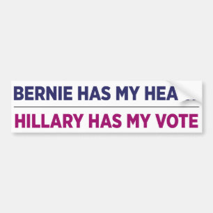 Bernie heeft mijn hart, Hillary heeft mijn stemsti Bumpersticker