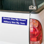 Bernie heeft mijn hart, Hillary heeft mijn stemsti Bumpersticker (Op Truck)