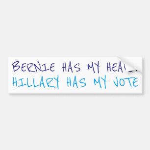 Bernie heeft mijn hart, Hillary heeft mijn stemsti Bumpersticker