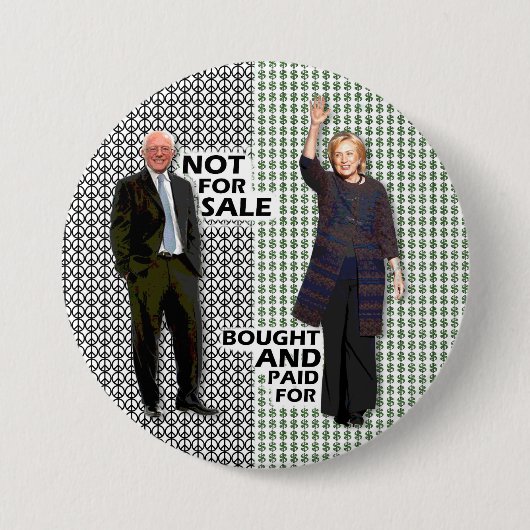 Bernie is niet te koop ronde button 7,6 cm (Voorkant)