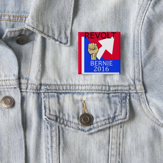 Bernie Revolt sq. Vierkante Button 5,1 Cm (In situ)