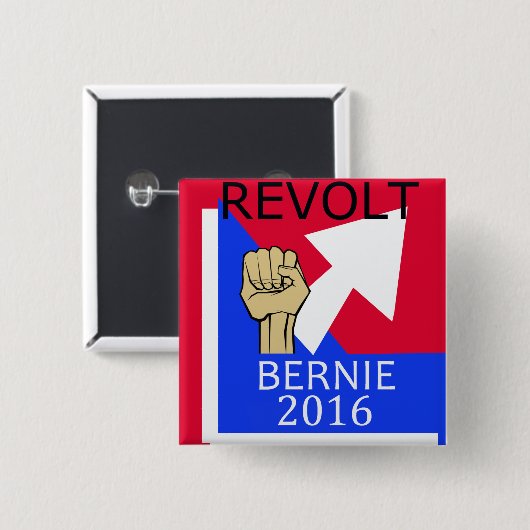 Bernie Revolt sq. Vierkante Button 5,1 Cm (Voorkant /achterkant)