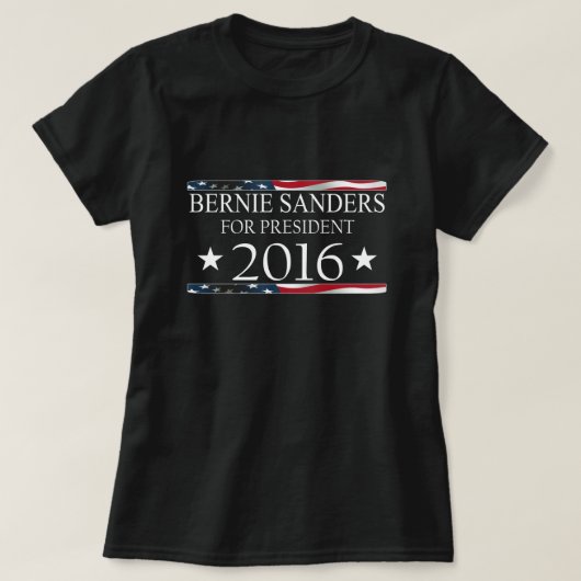 Bernie Sanders 2016 Amerikaanse vlag T-shirt (Design voorkant)