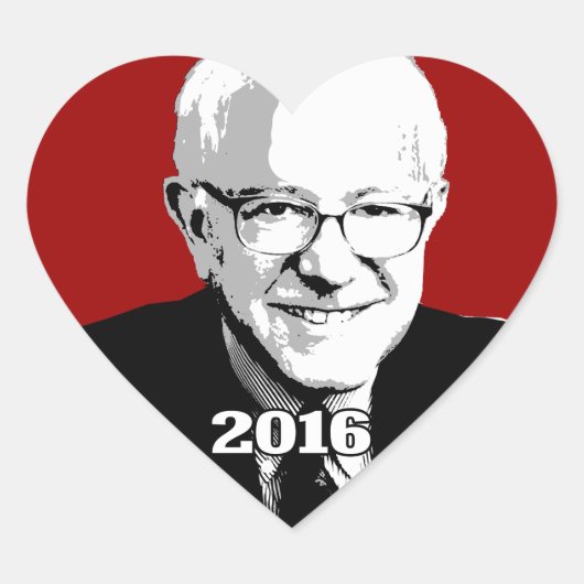 BERNIE SANDERS 2016 HART STICKER (Voorkant)