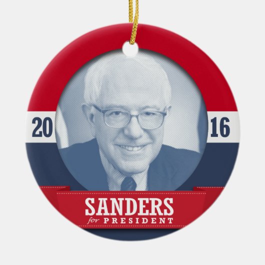 BERNIE SANDERS 2016 KERAMISCH ORNAMENT (Voorkant)