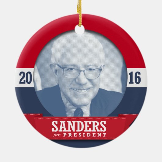 BERNIE SANDERS 2016 KERAMISCH ORNAMENT (Achterkant)