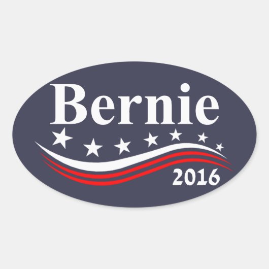 Bernie Sanders 2016 Ovale Sticker (Voorkant)