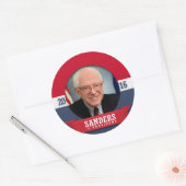 BERNIE SANDERS 2016 RONDE STICKER (Envelop)
