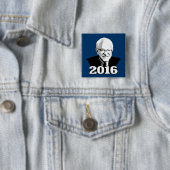BERNIE SANDERS 2016 VIERKANTE BUTTON 5,1 CM (In situ)