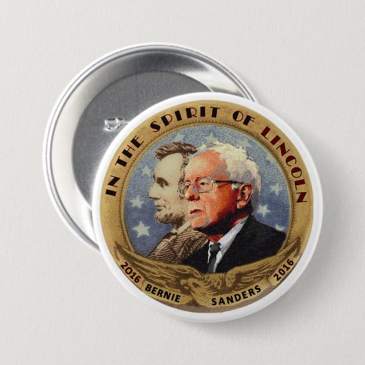 Bernie Sanders & Abe Ronde Button 7,6 Cm (Voorkant /achterkant)