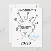 Bernie Sanders Alien "HINDSIGHT IS 20/20 Briefkaar Briefkaart (Voorkant / Achterkant)