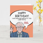Bernie Sanders Birthday - Heb je taart Kaart (Gele Bloem)