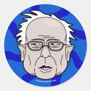 Bernie Sanders cartoon gezicht Ronde Sticker
