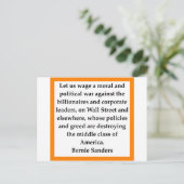 Bernie Sanders citaat Briefkaart (Staand voorkant)