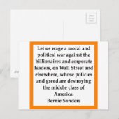 Bernie Sanders citaat Briefkaart (Voorkant / Achterkant)