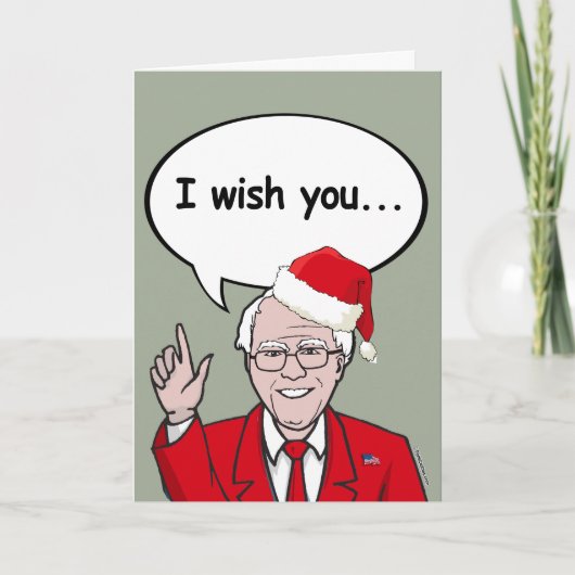Bernie Sanders Claus wil je Ameri-Kerstmis wensen Feestdagen Kaart (Voorkant)