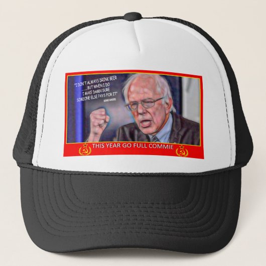 Bernie Sanders Commie Ik drink niet altijd bier Trucker Pet (Voorkant)