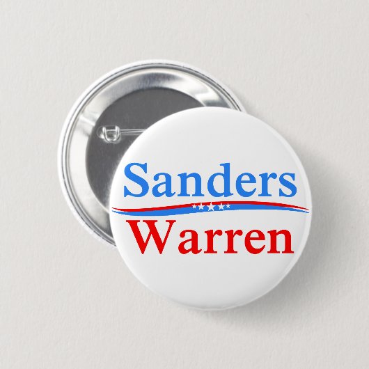 BERNIE SANDERS - ELIZABETH WARREN 2016 PRESIDENT RONDE BUTTON 5,7 CM (Voorkant /achterkant)