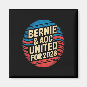 Bernie Sanders en AOC 2028 voor President Magneet