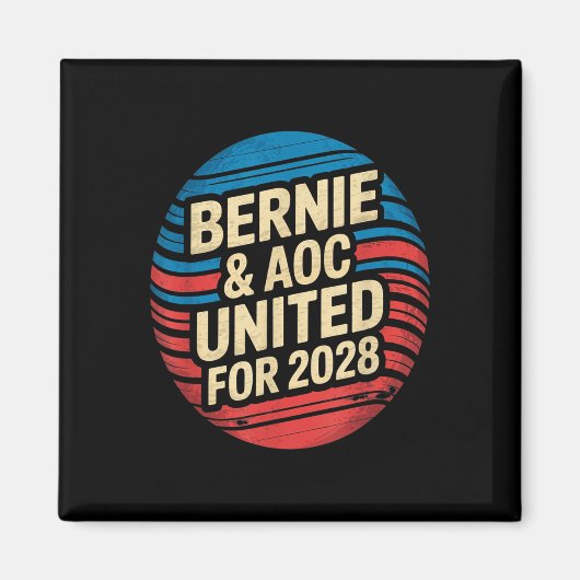Bernie Sanders en AOC 2028 voor President Magneet (Voorkant)