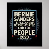 Bernie Sanders en AOC 2028 voor President Poster (Voorkant)