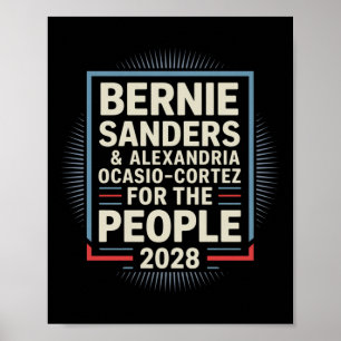 Bernie Sanders en AOC 2028 voor President Poster