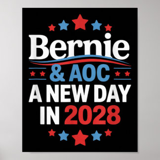 Bernie Sanders en AOC 2028 voor President Poster
