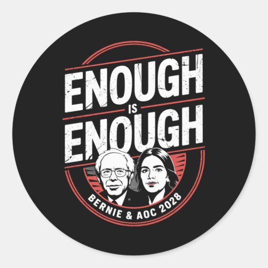 Bernie Sanders en AOC 2028 voor President Ronde Sticker (Voorkant)