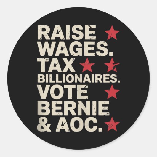 Bernie Sanders en AOC 2028 voor President Ronde Sticker (Voorkant)