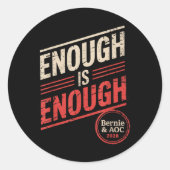 Bernie Sanders en AOC 2028 voor President Ronde Sticker (Voorkant)