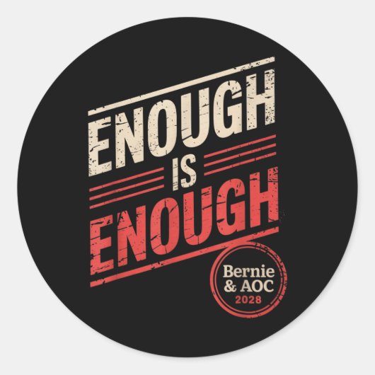 Bernie Sanders en AOC 2028 voor President Ronde Sticker (Voorkant)