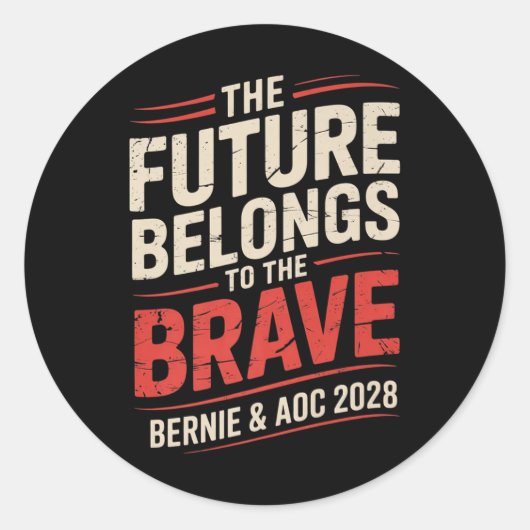 Bernie Sanders en AOC 2028 voor President Ronde Sticker (Voorkant)