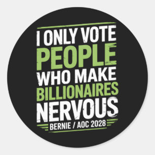 Bernie Sanders en AOC 2028 voor President Ronde Sticker