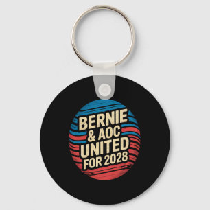 Bernie Sanders en AOC 2028 voor President Sleutelhanger