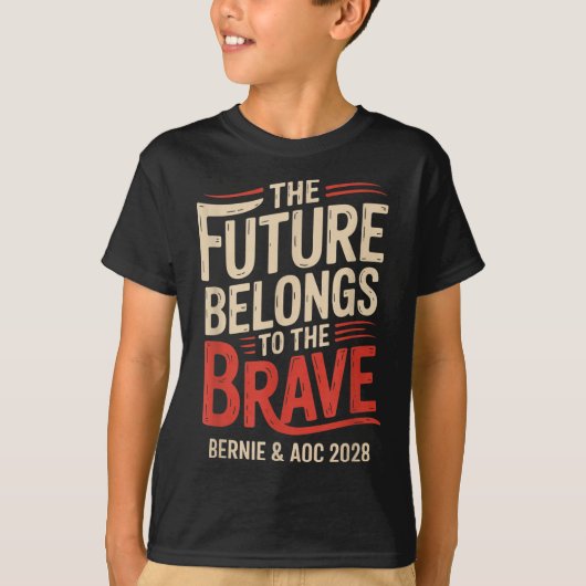 Bernie Sanders en AOC 2028 voor President T-shirt (Voorkant)