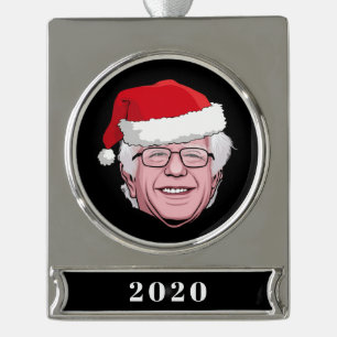 BERNIE SANDERS Hanukka Verzilverd Banner Ornament