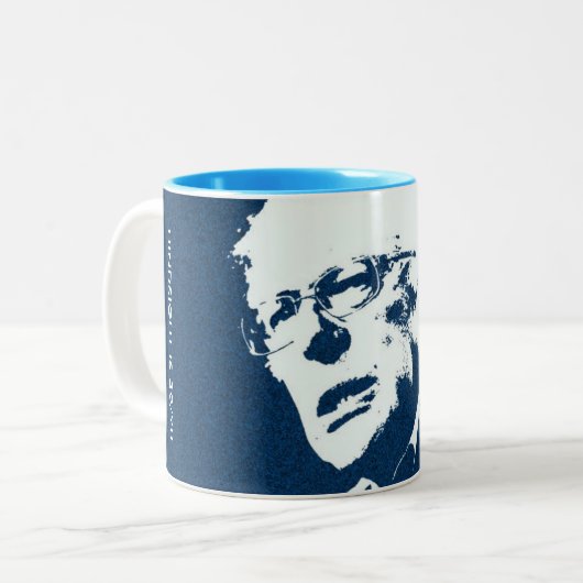 Bernie Sanders "HINDSIGHT IS 20/20 Coffee Mok (Voorkant links)