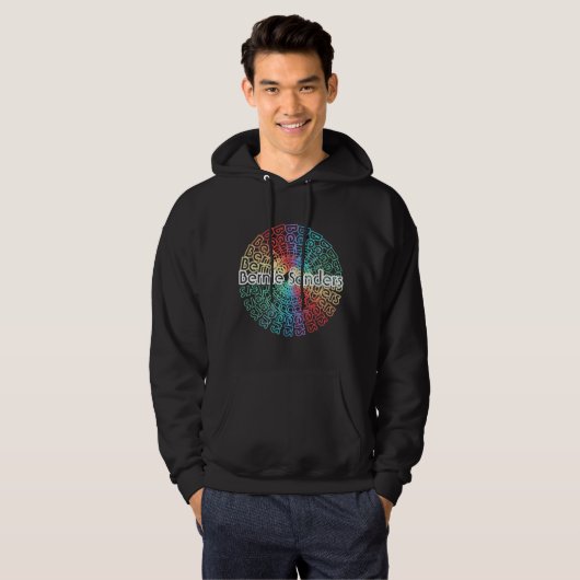 Bernie Sanders Hoodie Retro Colorburst Pattern (Voorkant volledig)
