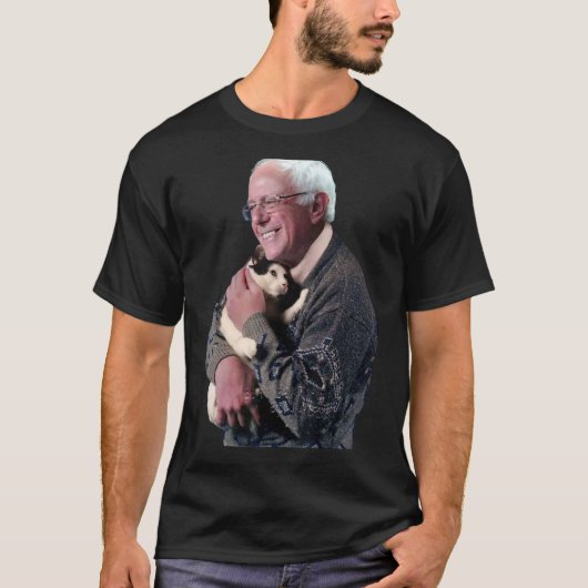 Bernie Sanders Hugging Cat Shirt Cute Animal Lover (Voorkant)