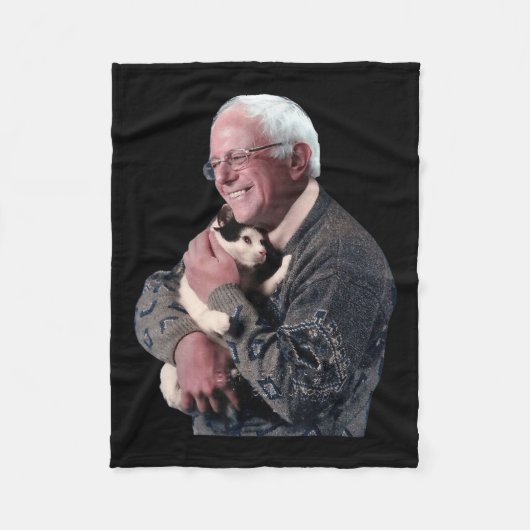 Bernie Sanders Hugging Cat Shirt Cute Animal Lover Fleece Deken (Voorkant)